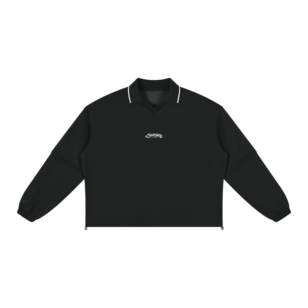 Unisex Boxy Collared Detachable Sweatshirt