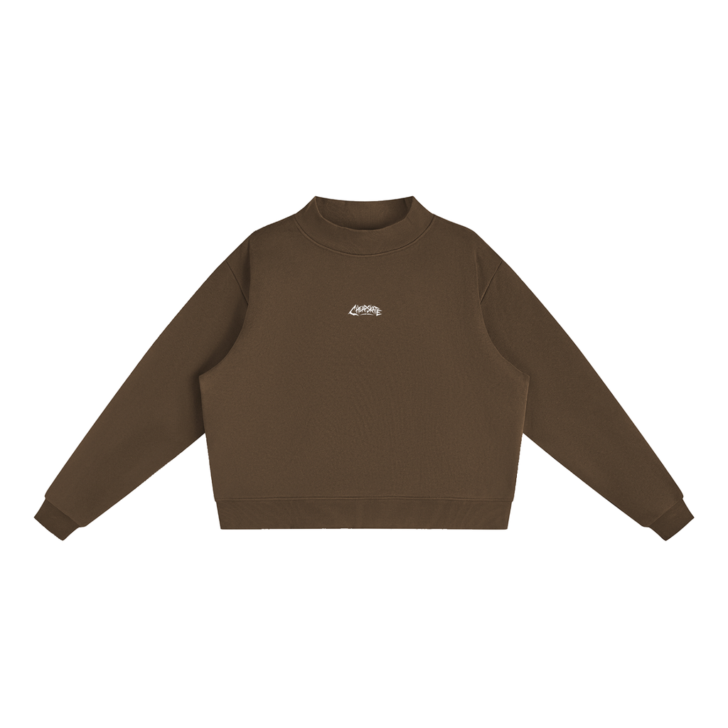Women's Fleece Mock-Neck Crew Sweatshirt