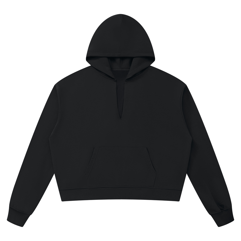 Unisex V-Cut Chest Boxy Raw Edge Hoodie