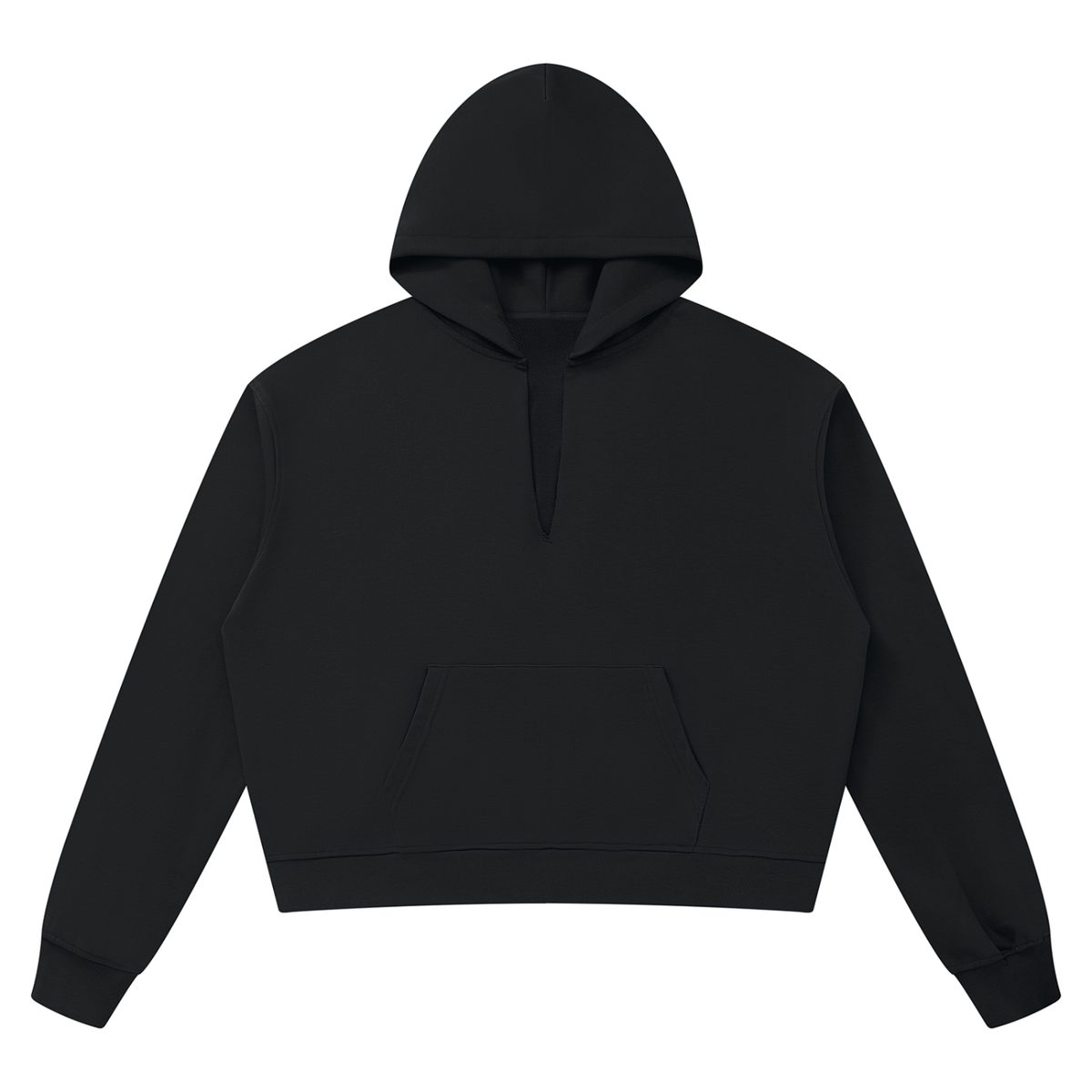 Unisex V-Cut Chest Boxy Raw Edge Hoodie