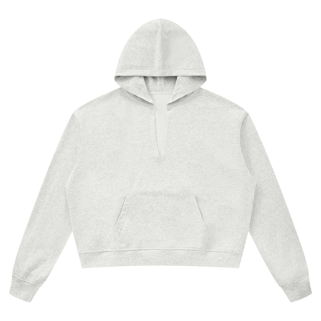 Unisex V-Cut Chest Boxy Raw Edge Hoodie